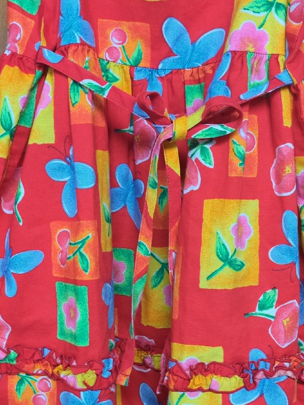 Rare Too! by Rare Editions Red Floral Cotton Sundress Girls Size 4T - Picture 4 of 8